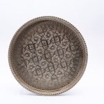 Enchanted Moroccan Elegance: Handcrafted Silver-Like Decorative Plate