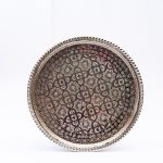 Enchanted Moroccan Elegance: Handcrafted Silver-Like Plate