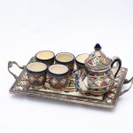 Desert Mirage: Exquisite Moroccan Ceramic Tea Ensemble