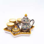 Moroccan Masterpiece: Hand-Painted Ceramic Tea Set