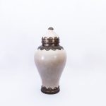 Moroccan Masterpiece: Bazzar Moroccan's Engraved Ceramic Keepsake Jar