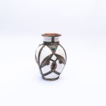 Moroccan Majesty: Handcrafted Ceramic Vase with Engraved Metal Detailing