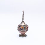 Aromatic Elegance: Moroccan Embossed Metal Perfume Container for Guest Hospitality