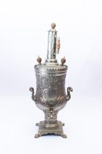 Antique Elegance: Traditional Moroccan Samovar in Worked Metal