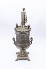 Antique Elegance: Traditional Moroccan Samovar in Worked Metal - Image 2
