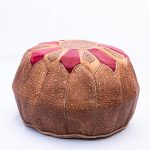 Moroccan Luxe: The Artisan Stitched Leather Pouf from Bazzar Moroccan