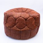 Moroccan Luxe: Bazzar Moroccan's Artisan Stitched Leather Pouf
