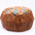 Moroccan Luxe: The Artisan Stitched Leather Pouf from Bazzar Moroccan