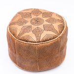 Moroccan Allure: The Finest Artisanal Leather Pouf from Bazzar Moroccan