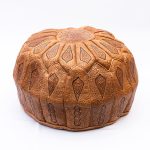 Moroccan Luxe: Bazzar Moroccan's Artisan Stitched Leather Pouf
