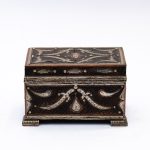 Moroccan Artistry Unveiled: Wooden Box with Blade Decor