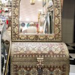 Moroccan Artisanal Decorative Chest with Matching Mirror